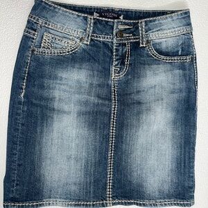 VIGOSS FIT/Skirt Women's Jeans with Contrast Stitching